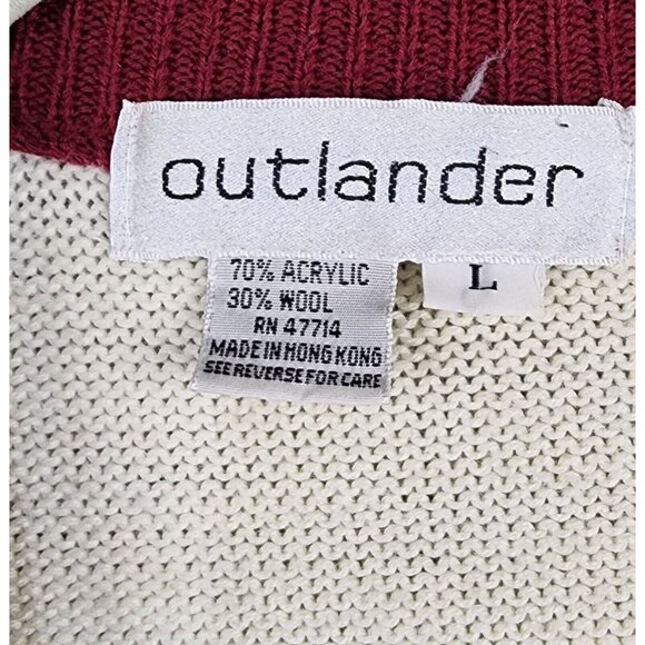 Outlander Sweater Womens Large Multicolor Button Front Knit Cardigan 90s Vintage - Picture 4 of 11